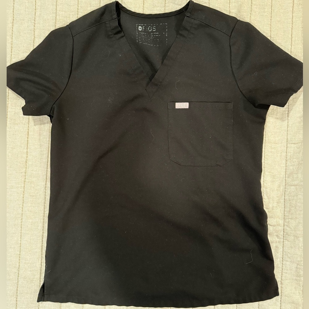 FIGS Catarina One Pocket Scrub Top Size Small Black